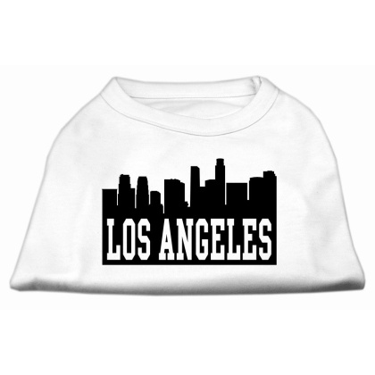 Los Angeles Skyline Screen Print Shirt White Lg