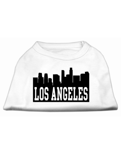 Los Angeles Skyline Screen Print Shirt White Lg