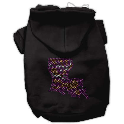 Louisiana Rhinestone Hoodie Black L