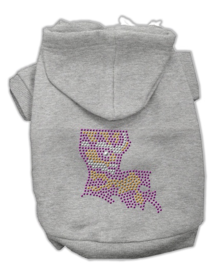 Louisiana Rhinestone Hoodie Grey L