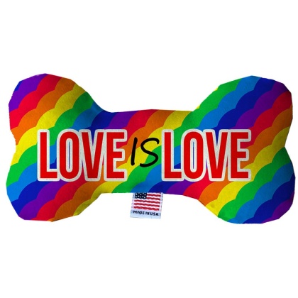 Love is Love 10 inch Fluffy Bone Dog Toy