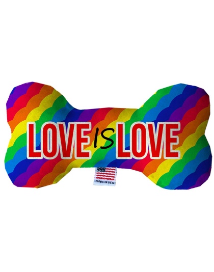 Love is Love 10 inch Fluffy Bone Dog Toy