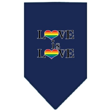 Love is Love Screen Print Bandana Navy Blue large