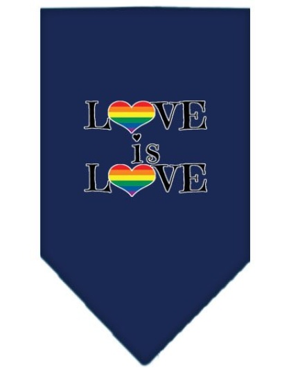 Love is Love Screen Print Bandana Navy Blue large