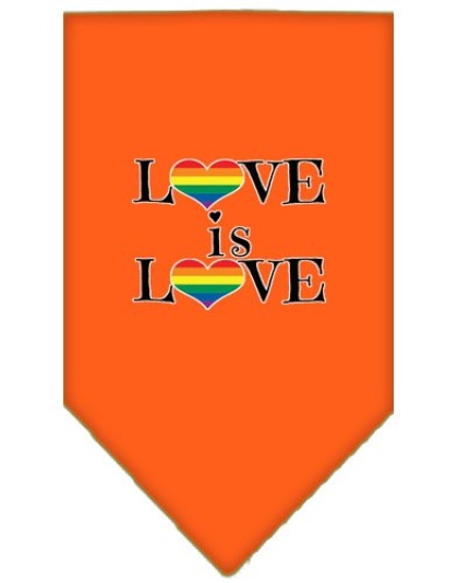 Love is Love Screen Print Bandana Orange Large