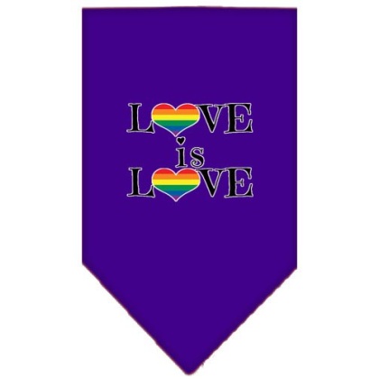 Love is Love Screen Print Bandana Purple Large