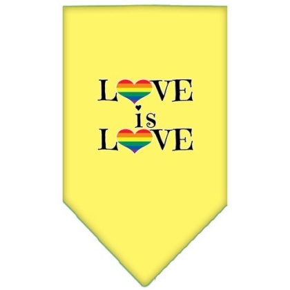 Love is Love Screen Print Bandana Yellow Large