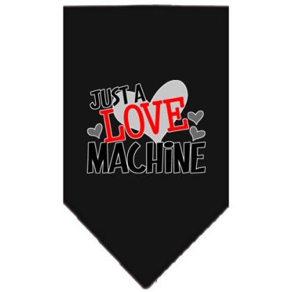 Love Machine Screen Print Bandana Black Large