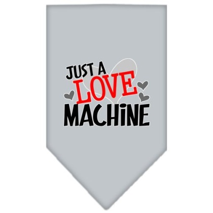 Love Machine Screen Print Bandana Grey Large