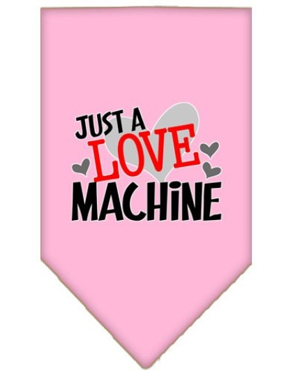 Love Machine Screen Print Bandana Light Pink Large