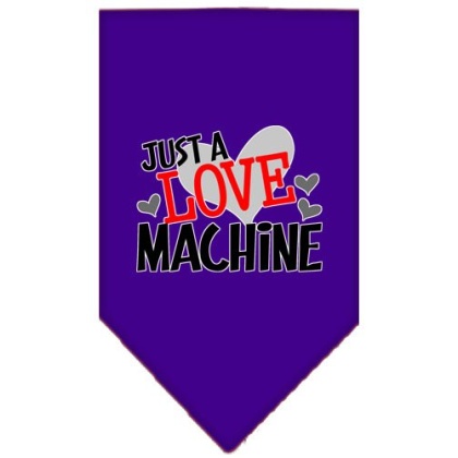 Love Machine Screen Print Bandana Purple Large