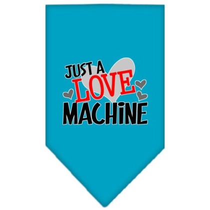 Love Machine Screen Print Bandana Turquoise Large