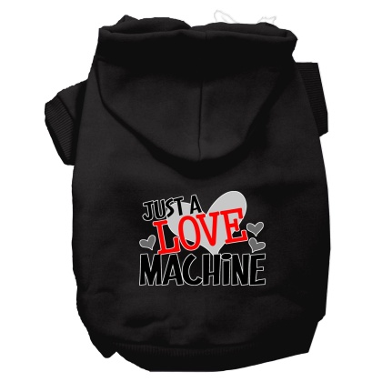 Love Machine Screen Print Dog Hoodie Black L