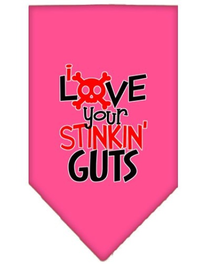 Love your Stinkin Guts Screen Print Bandana Bright Pink Large