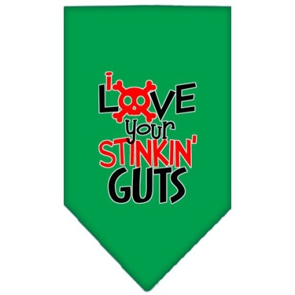 Love your Stinkin Guts Screen Print Bandana Emerald Green Large