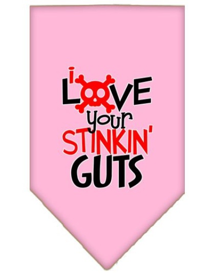 Love your Stinkin Guts Screen Print Bandana Light Pink Large