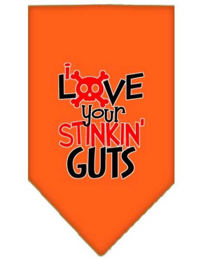 Love your Stinkin Guts Screen Print Bandana Orange Large