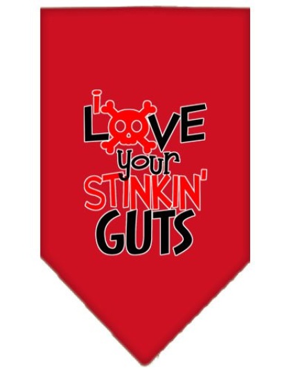 Love your Stinkin Guts Screen Print Bandana Red Large