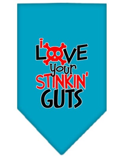 Love your Stinkin Guts Screen Print Bandana Turquoise Large