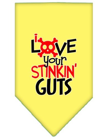 Love your Stinkin Guts Screen Print Bandana Yellow Large