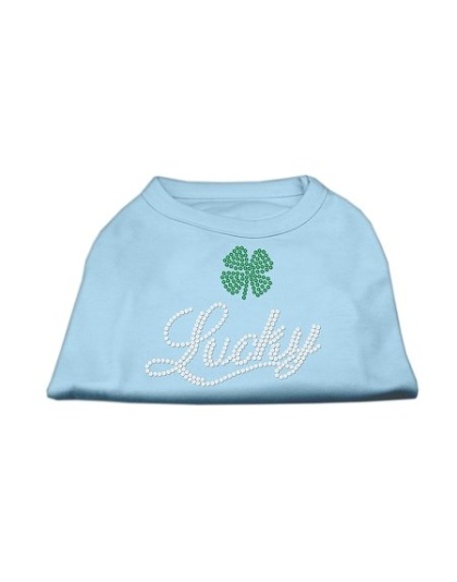 Lucky Rhinestone Shirts Baby Blue L