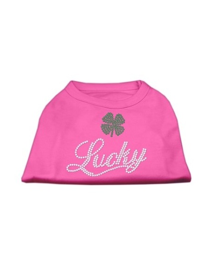 Lucky Rhinestone Shirts Bright Pink L