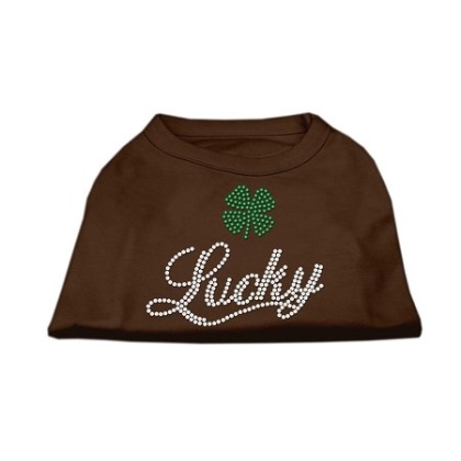 Lucky Rhinestone Shirts Brown Lg