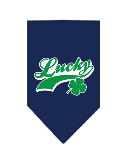 Lucky Swoosh Screen Print Bandana Navy Blue large