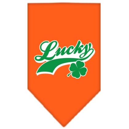 Lucky Swoosh Screen Print Bandana Orange Large