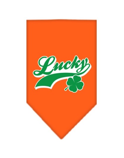 Lucky Swoosh Screen Print Bandana Orange Large