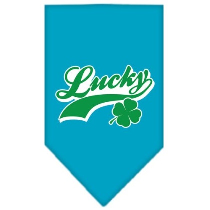 Lucky Swoosh Screen Print Bandana Turquoise Large