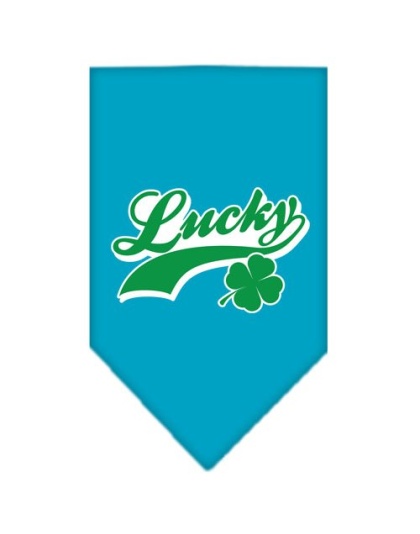 Lucky Swoosh Screen Print Bandana Turquoise Large