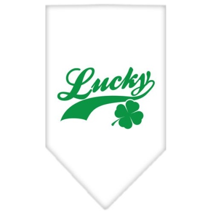 Lucky Swoosh Screen Print Bandana White Large