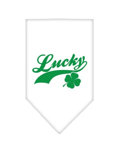 Lucky Swoosh Screen Print Bandana White Large