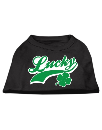 Lucky Swoosh Screen Print Shirt Black Lg