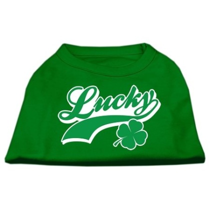 Lucky Swoosh Screen Print Shirt Emerald Green Lg