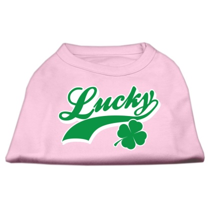 Lucky Swoosh Screen Print Shirt Light Pink Lg