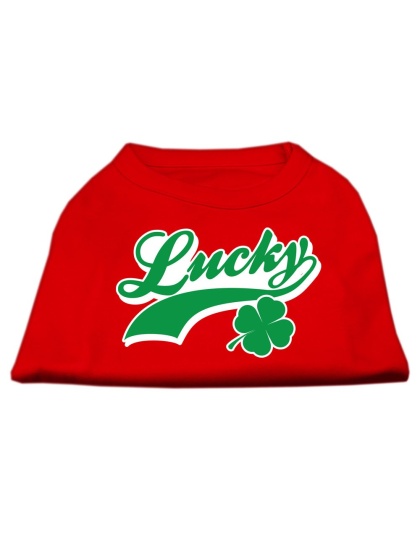 Lucky Swoosh Screen Print Shirt Red Lg