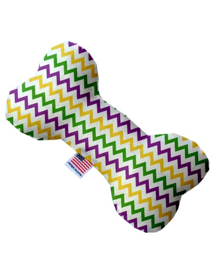 Mardi Gras Chevron 10 inch Canvas Bone Dog Toy