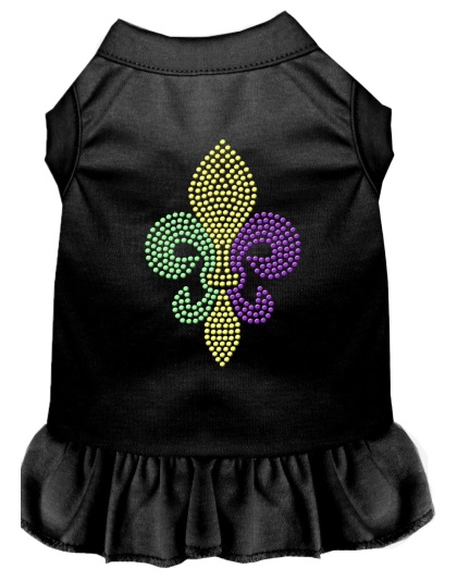 Mardi Gras Fleur De Lis Rhinestone Dress Black 4X