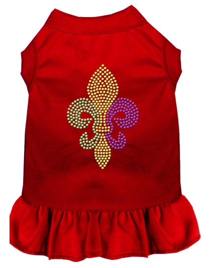 Mardi Gras Fleur De Lis Rhinestone Dress Red 4X