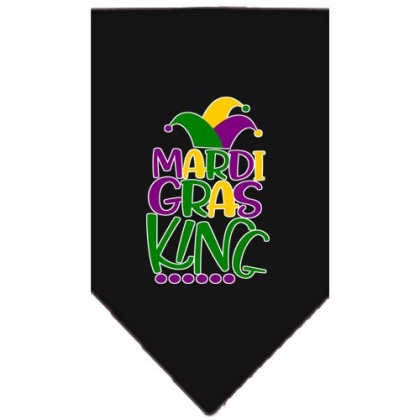 Mardi Gras King Screen Print Mardi Gras Bandana Black Large