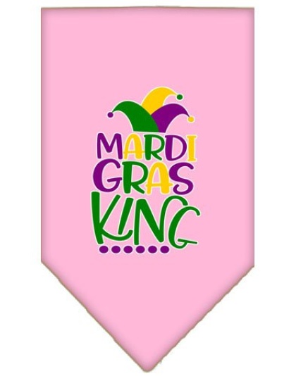 Mardi Gras King Screen Print Mardi Gras Bandana Light Pink Large