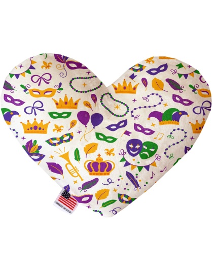 Mardi Gras Masks 6 inch Canvas Heart Dog Toy