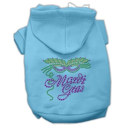 Mardi Gras Rhinestud Hoodies Baby Blue L