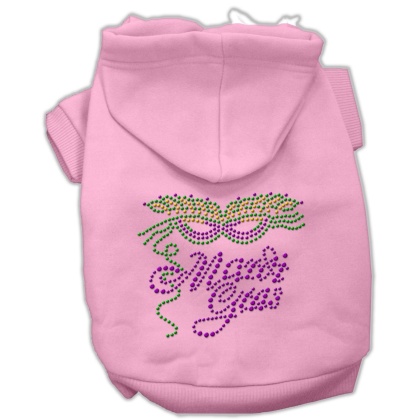 Mardi Gras Rhinestud Hoodies Pink L