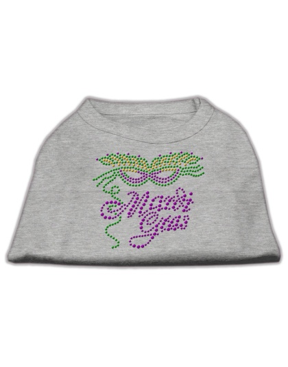 Mardi Gras Rhinestud Shirt Grey L