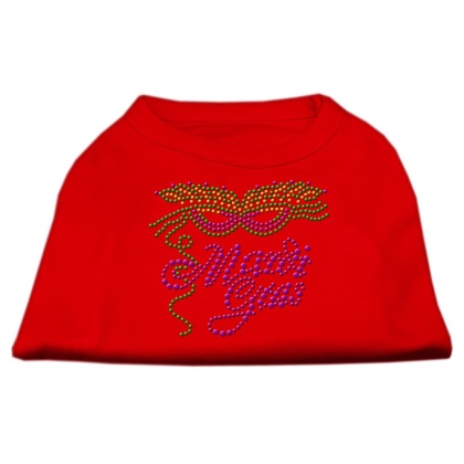 Mardi Gras Rhinestud Shirt Red L