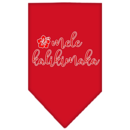 Mele Kalikimaka Screen Print Bandana Red Large