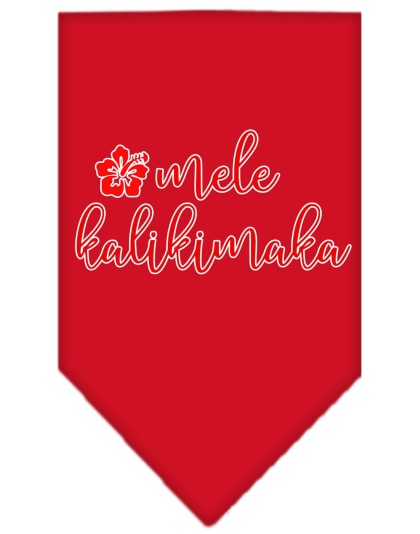 Mele Kalikimaka Screen Print Bandana Red Large